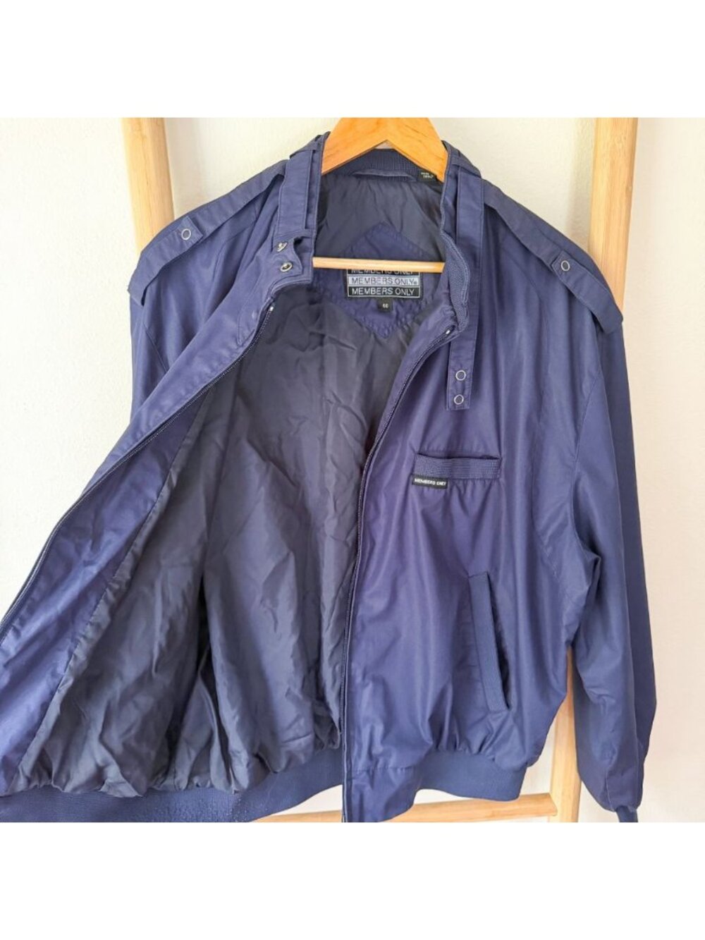 Members Only Classic Iconic Racer Bomber Jacket Navy Blue XL - Picture 7 of 10